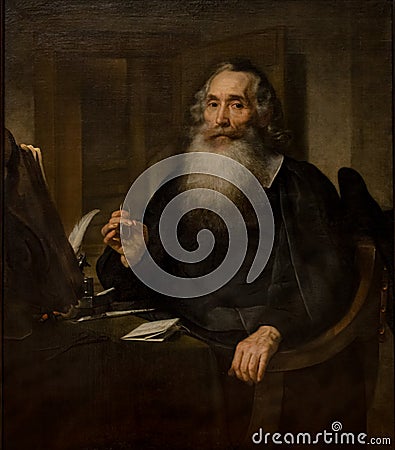Portrait of Petrus Scriveriust, 1651 painting by Bartholomeus van der Helst Editorial Stock Photo